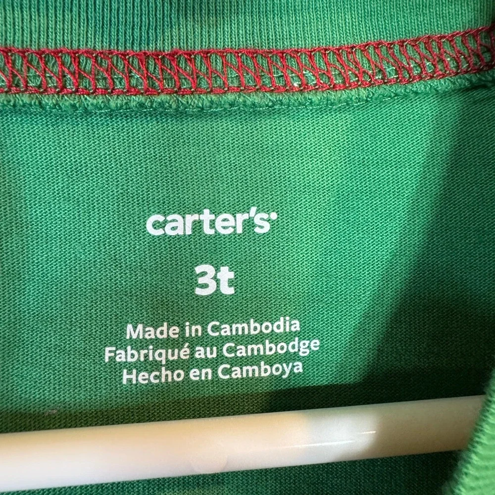 Carters Christmas‎ Long Sleeve Shirt Size 3T Holiday Santas List Winter Festive